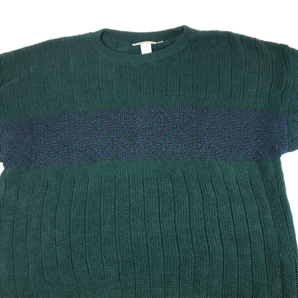 Mens Vintage Eddie Bauer Sweater XLTall Green Blue - Picture 2 of 8